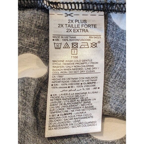 Old Navy Dress Plus 2X Black White Polka Dot Waist Defined V Neck Flutter Sleeve - Picture 8 of 8